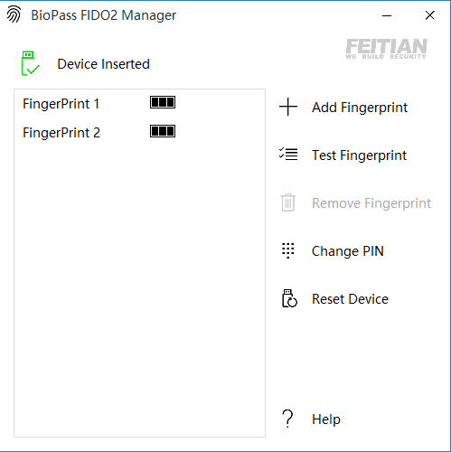 FEITIAN Technologies BioPass FIDO2 Manager